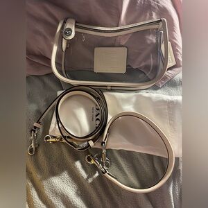 Coach white clear/transparent swinger bag